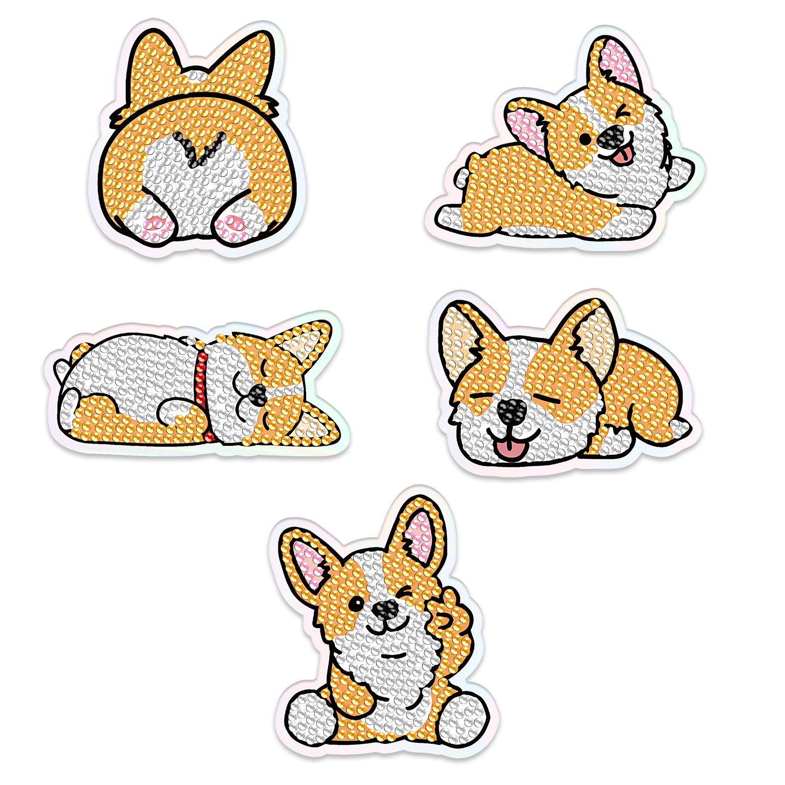 Ventas transfronterizas mejores pinturas de diamantes hechas a mano artesanías de dibujos animados animales suaves pegatinas magnéticas multi-pieza pegatinas de refrigerador de cocina