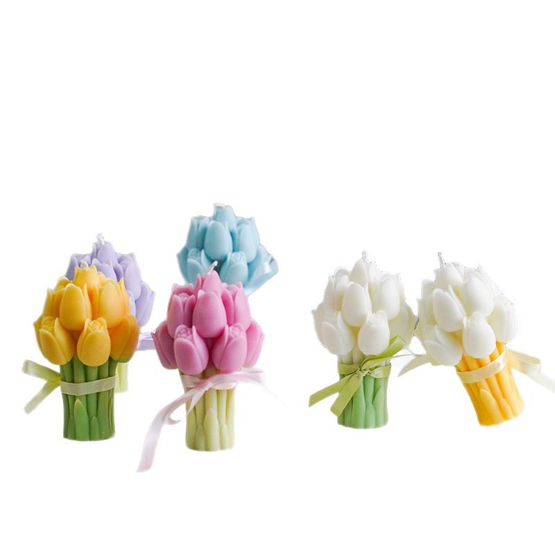 Tulipanes, flores, flores, velas de aromaterapia, velas de atmósfera, regalos de San Valentín, decoraciones de velas de aromaterapia