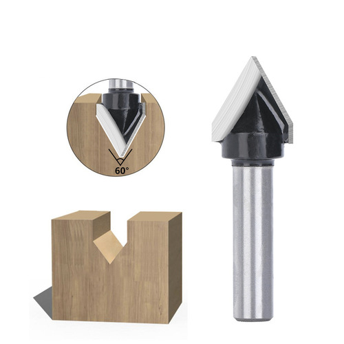 Cross-border new 8mm handle V-shaped knife 8*16 60 degrees woodworking milling cutter black wholesale