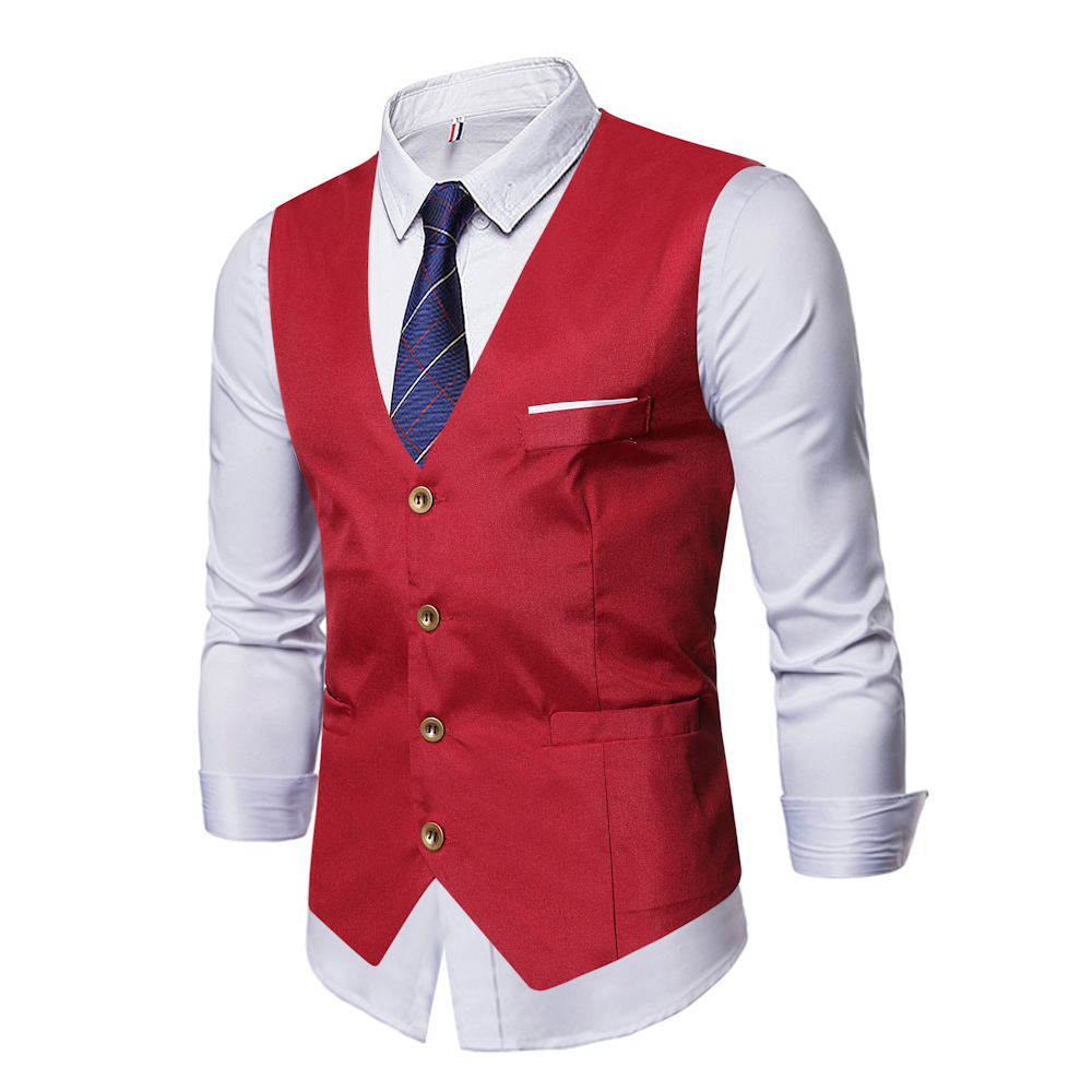 Otoño e Invierno estilo coreano de moda slim fit traje Chaleco de los hombres británico casual negocio desgaste chaleco fábrica directa al por mayor