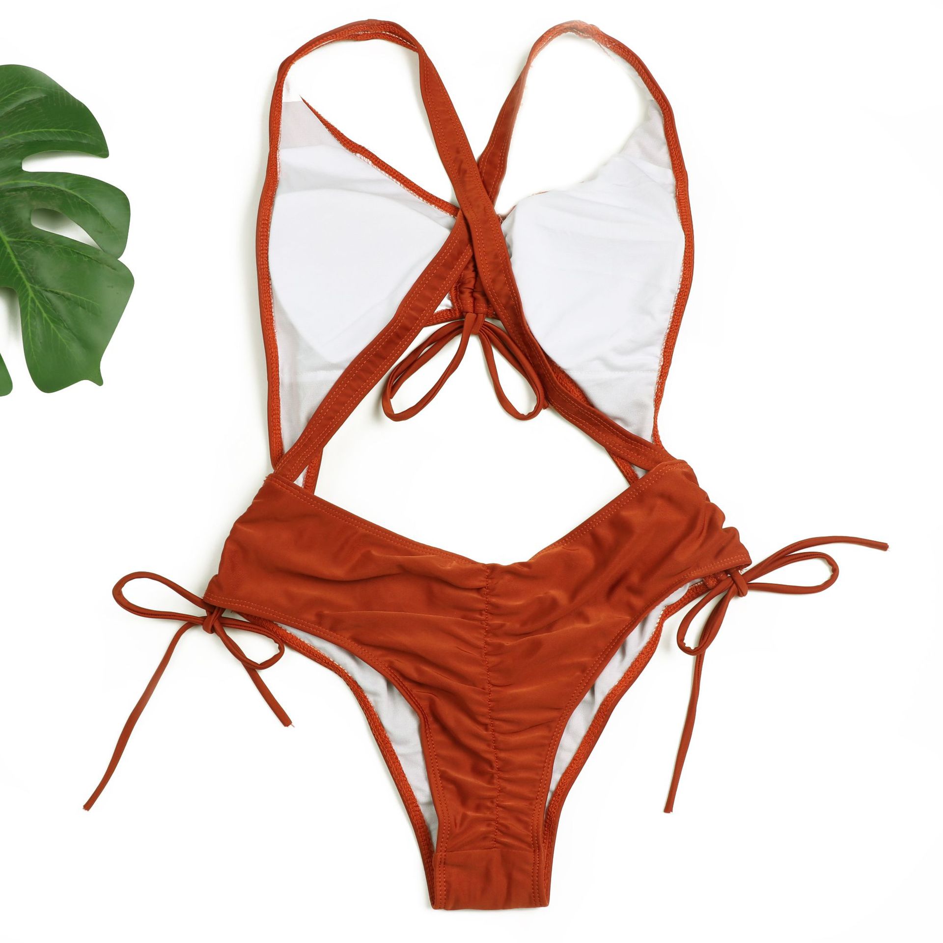 2 Piece Set Quantity Fitness Occasion Women's Solid Color 2 Piece Set Bikinis