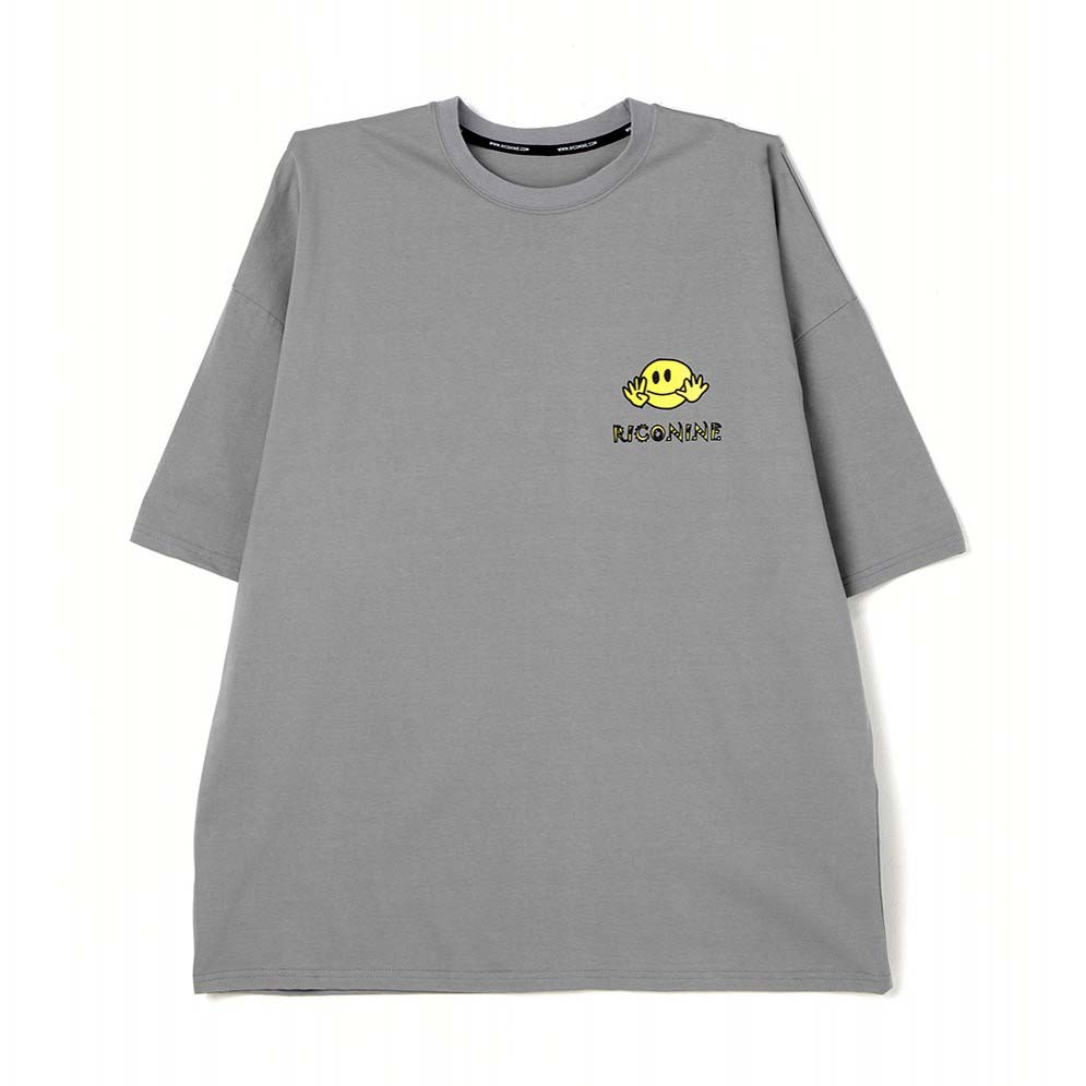 Men's Casual Printed Loose Fitting Basketball Training Shirt Short Sleeved Smiley Face T-Shirt Trendy Fitness Muscle Wearing_viptrois.com