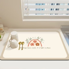 キッチンカウンタートップ排水マット、吸水速乾珪藻泥マット、ストーブシンクブラシ、食器洗い用火傷防止収納マット