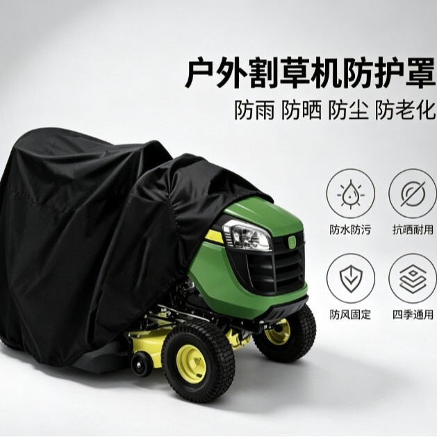 Cross-border 210D Oxford cloth black lawn mower cover, waterproof cover for lawn tractors, polyester car cover, rainproof