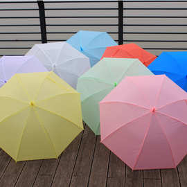 IJ6J批发塑料伞透明伞磨砂伞晴雨伞纯色雨伞糖果色绘画伞装饰伞广