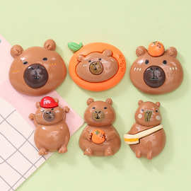 可爱网红橘子豚鼠 diy奶油胶手机壳鞋扣发夹吊坠树脂饰品配件批发