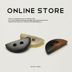 MOSN resin two-eye button half-moon suit tweed coat overcoat button double-sided nylon trench coat decorative button