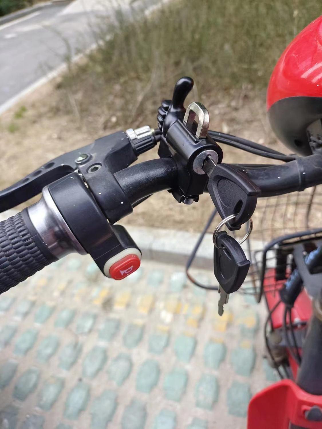 New electric bicycle front universal hook battery scooter storage hook helmet lock thumb handlebar lock