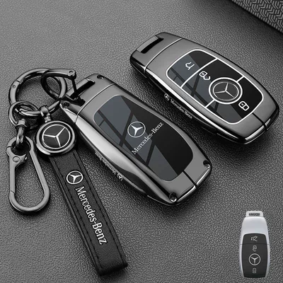 E300L Key Cover: Car key bag - vinyl-benz-a-model-piano-black-rope-buckle