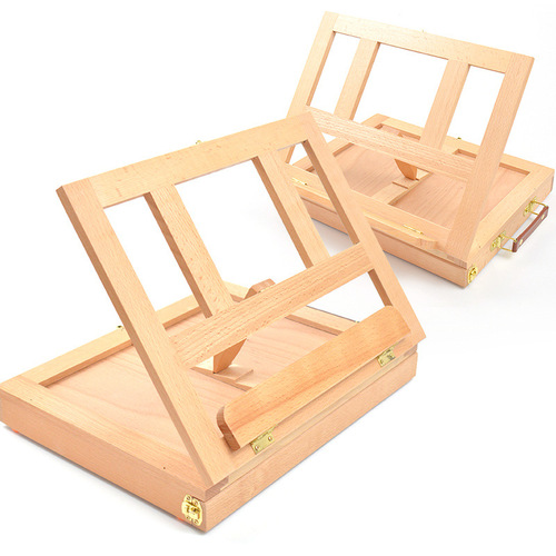 Desktop solid wood desktop easel art single-layer drawer red beech desktop easel painting box children's sketch easel