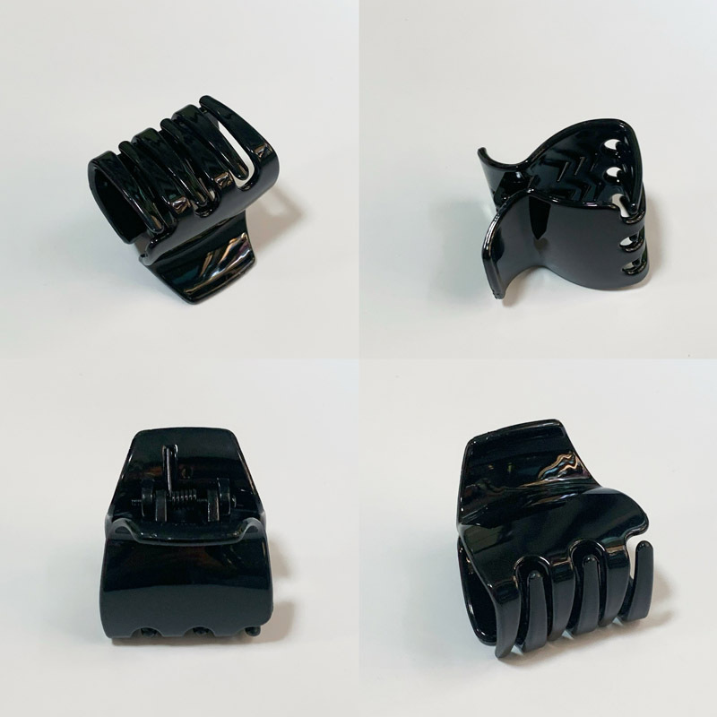 Simple Black Square Head Hair Claw For High Ponytail Styling_voghion.com