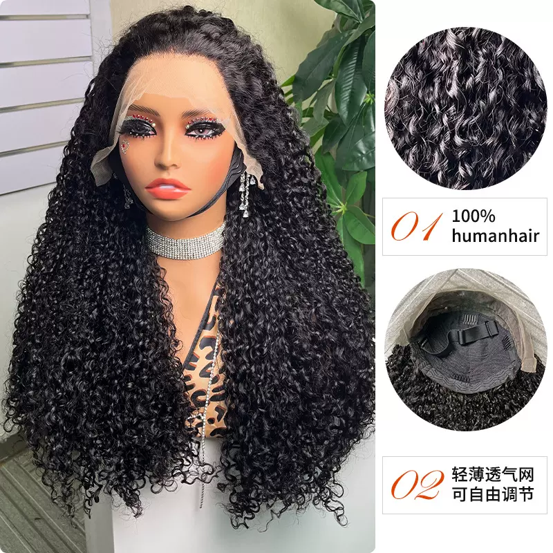 跨境13*4 sdd  pixie curly human hair lace wigs真人发假发头套