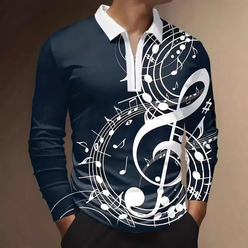 2024 nueva camisa POLO con cremallera de manga larga de alta calidad de moda casual transfronteriza de comercio exterior de Amazon MB14