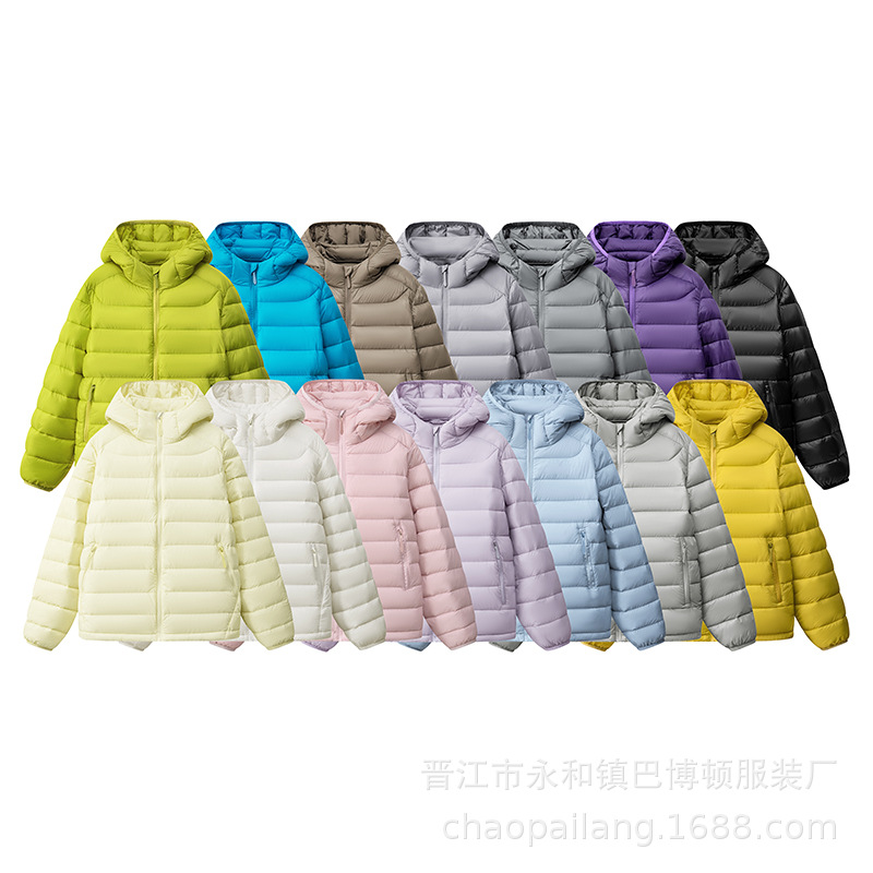 跨境专供情侣连帽棉服轻薄款棉袄秋冬休闲保暖外套男女同款棉衣