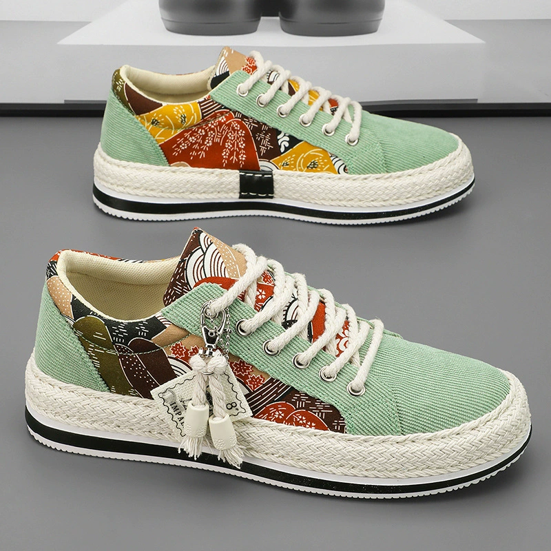 Мужские летние и весенние 2025 новые модные универсальные молодёжные дышащие тканевые туфли, слипоны