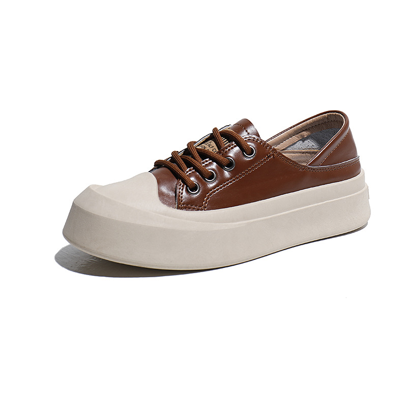 Forrest Gump 2024 nya höststudentskor i koreansk version, mångsidiga och casual, trendiga, tjocka sulor, moderiktiga brädorskor_voghion.com