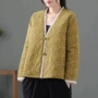 v领宽松碎花冬款棉服