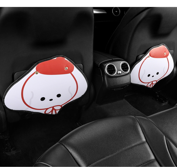 Red Hat Puppy Car Anti-kick Pad Universal Rear Seat Back Anti-dirty Protective Pad Car Rear Seat Protective Pad