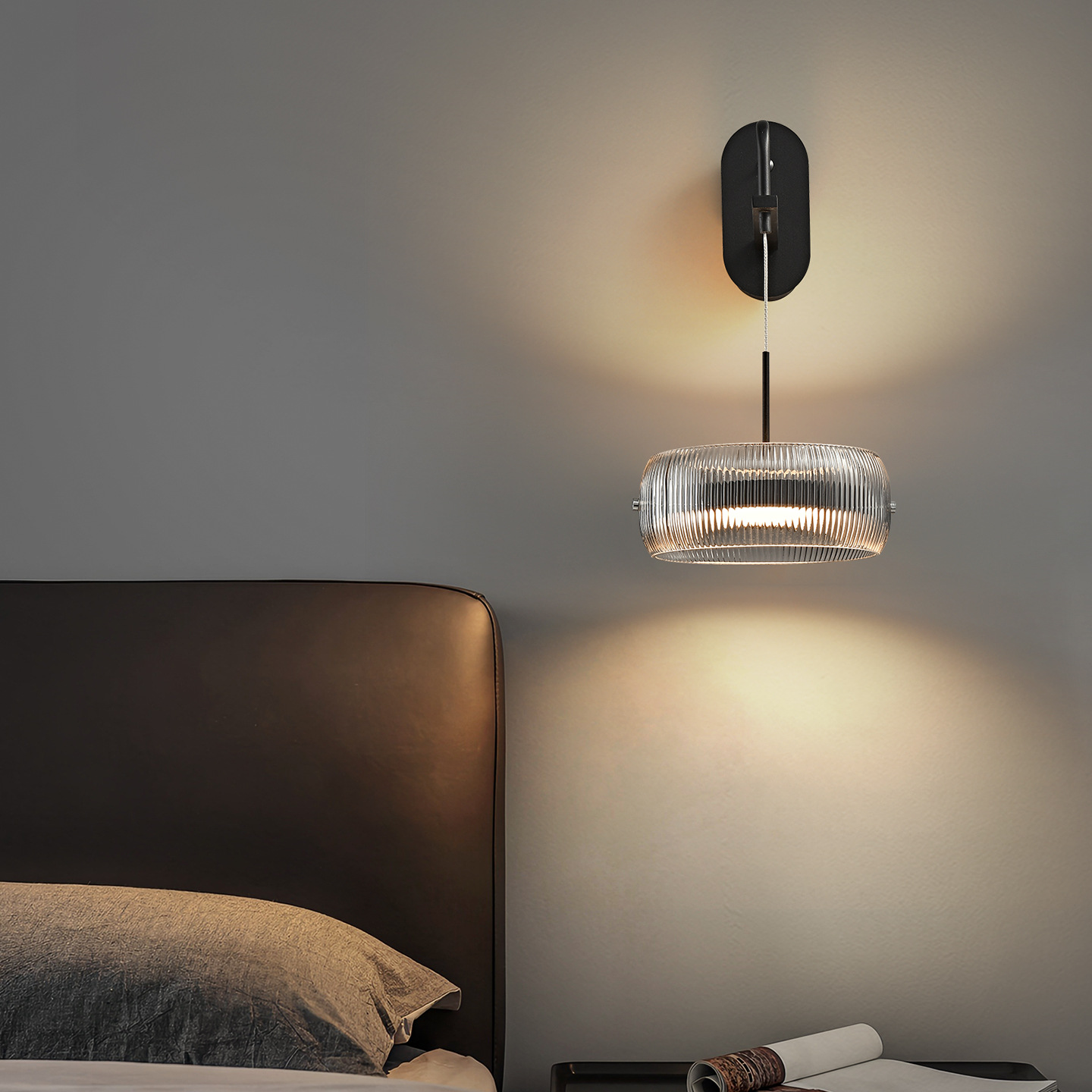 Luz de pared de cabecera de cama de protección de ojos de espectro completo simple y lujosa atmósfera de fondo de la sala de estar lámpara de pared de alta calidad 486L