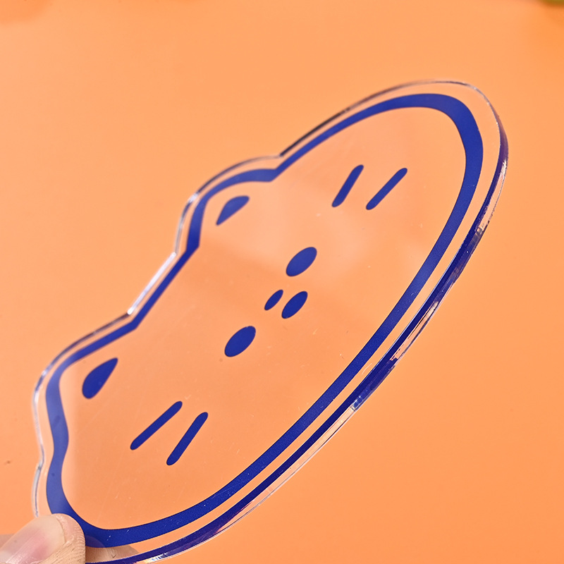 Colgar en el sitio de dibujos animados transparentes gatos taza almohadilla ins acrílico bandeja de decoración de taza de café almohadilla aislante lote