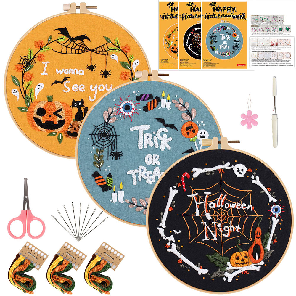 Juego de tres piezas cx852 + 855 + 1141 + bolso Rosa + 1 bordado de bambú de imitación 20cm