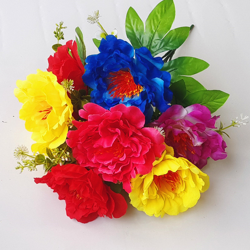 Reunión deportiva, actividades estudiantiles, baile, flores falsas coloridas, flores de plástico, flores de seda, baile, accesorios, ramo de simulación