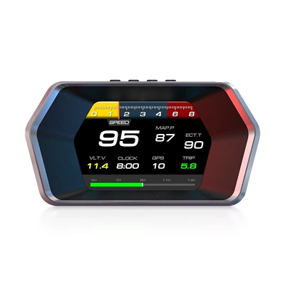 Cross-border HUD Head-Up Display OBD+GPS Car LCD Speedometer RPM Fuel Consumption Water Temperature Multi-Function Dashboard (Vehicle HUD)