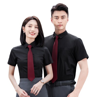 2022秋冬新款长袖衬衣面试正装职业装衬衫男女同款工作服刺绣LOGO
