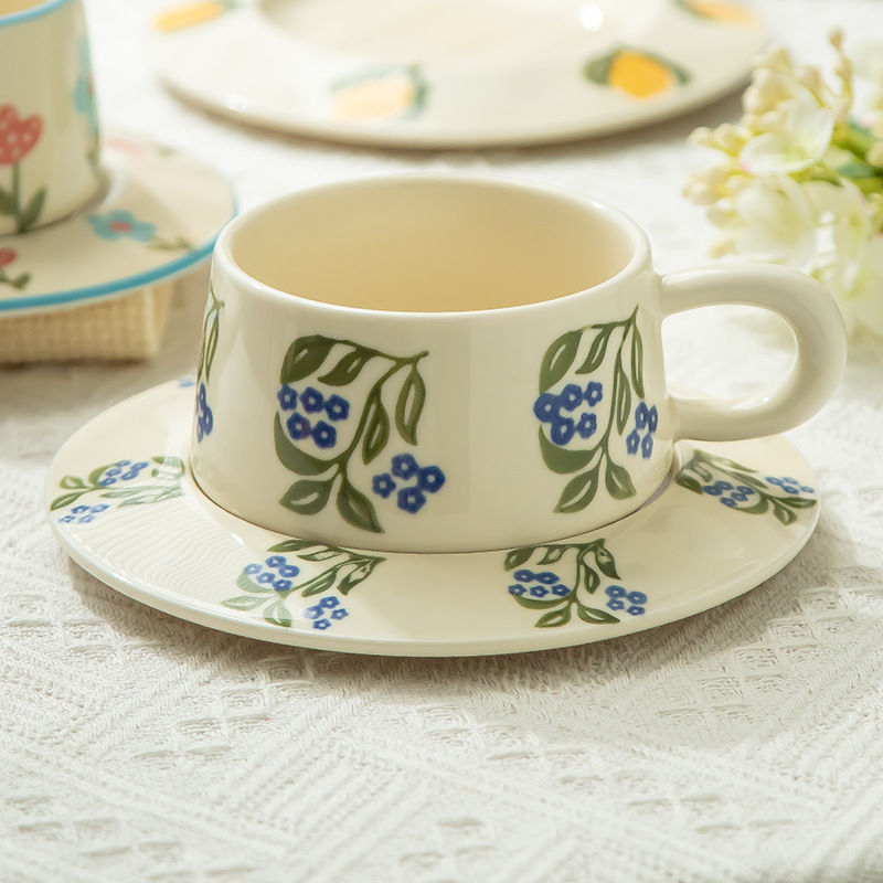 Blueberry Cup Plate de café