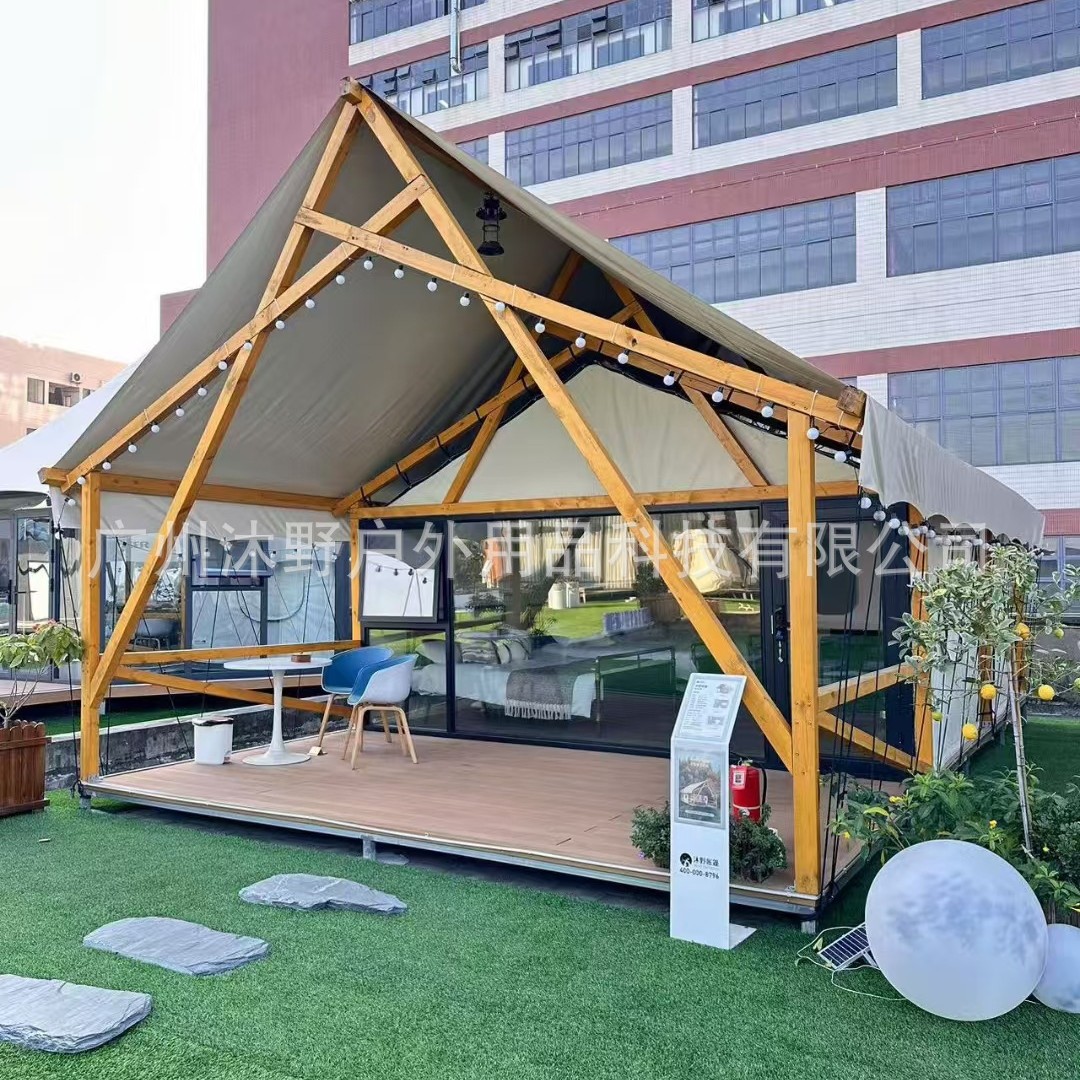 Muye techo al aire libre camping campamento tienda Hotel B & B camping zona escénica Plaza estructura de madera Hotel tienda fabricante