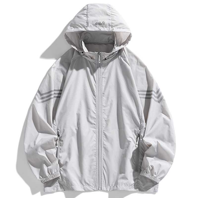 Sun Protection Clothing Men's Summer Ice Silk Quick-Drying Thin Breathable Hooded Jacket Anti-Uv Outdoor Cycling Fishing Clothing