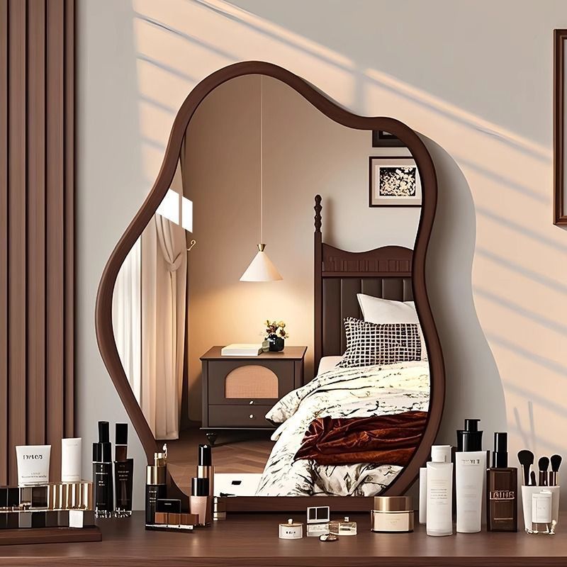 French Cloud Makeup Mirror, Antique Style Retro Dressing Table Mirror, Wall-Mounted Bathroom Bathroom Mirror, Special-Shaped Decorative Mirror