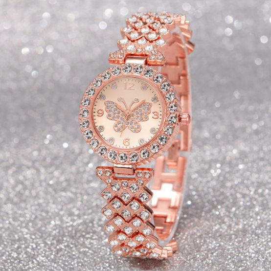Comercio exterior estilo caliente moda patrón romano con incrustaciones de diamantes reloj de mujer reloj de cuarzo pulsera reloj de mujer stock de fabricante