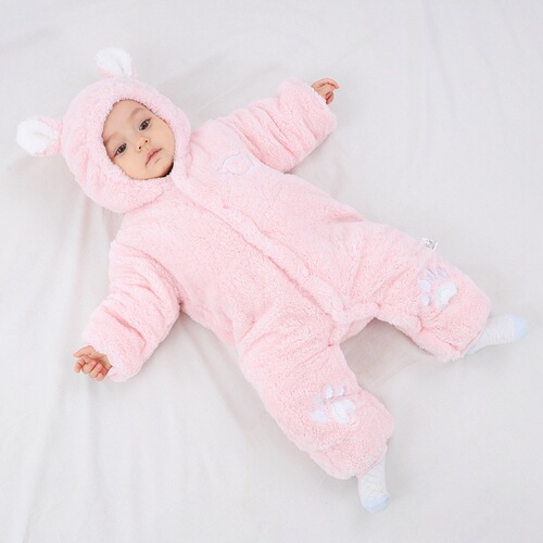 Baby jumpsuits, autumn and winter baby thickened warm rompers, newborn cotton padded clothes, baby clothes and velvet robes