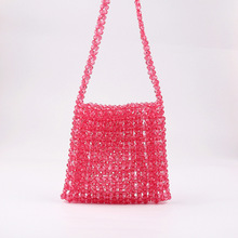 春夏季ins流行多色款手工串珠角珠包复古镂空重工艺单斜款女士包