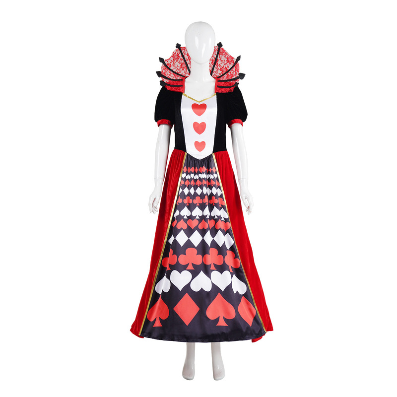 Alice in Wonderland Cosplay Costume Queen of Hearts Character Performance Costume Stage Costume Dress Skirt C Suit