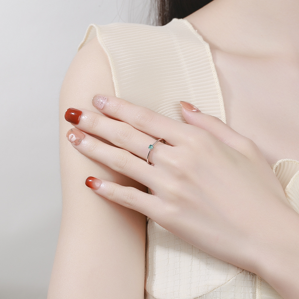 925 Sterling Silver Artificial Gemstones Geometric Rings display picture 6