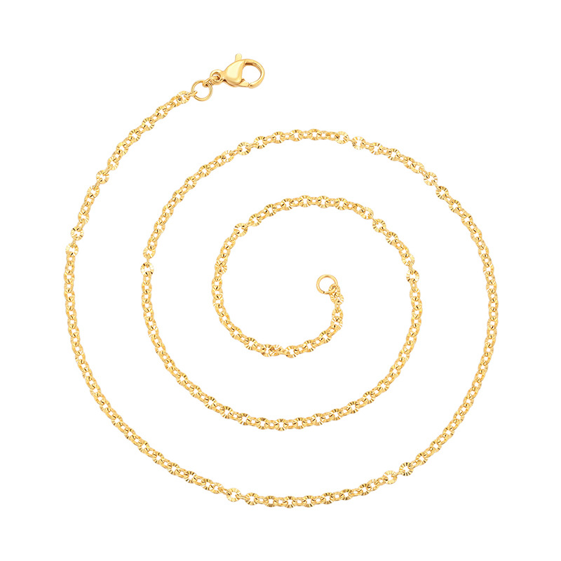 Xuping estilo simple acero inoxidable 24k color superposición fácil de usar cadenas clásicas diarias hebilla de langosta accesorios para mujeres