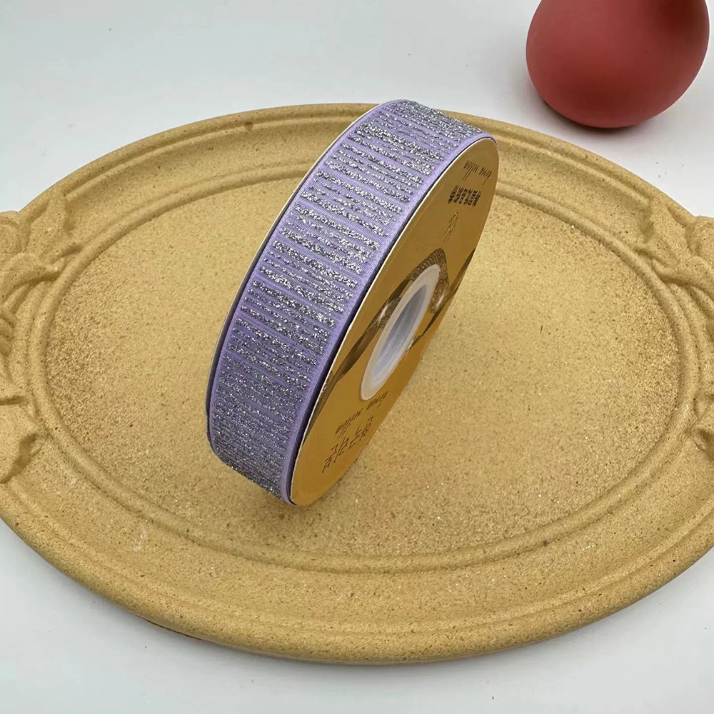 Nuevo 2,5 cm hilo plata Rosa rayas cinta Lolita bar bandeja DIY hecho a mano cinta de embalaje al por mayor