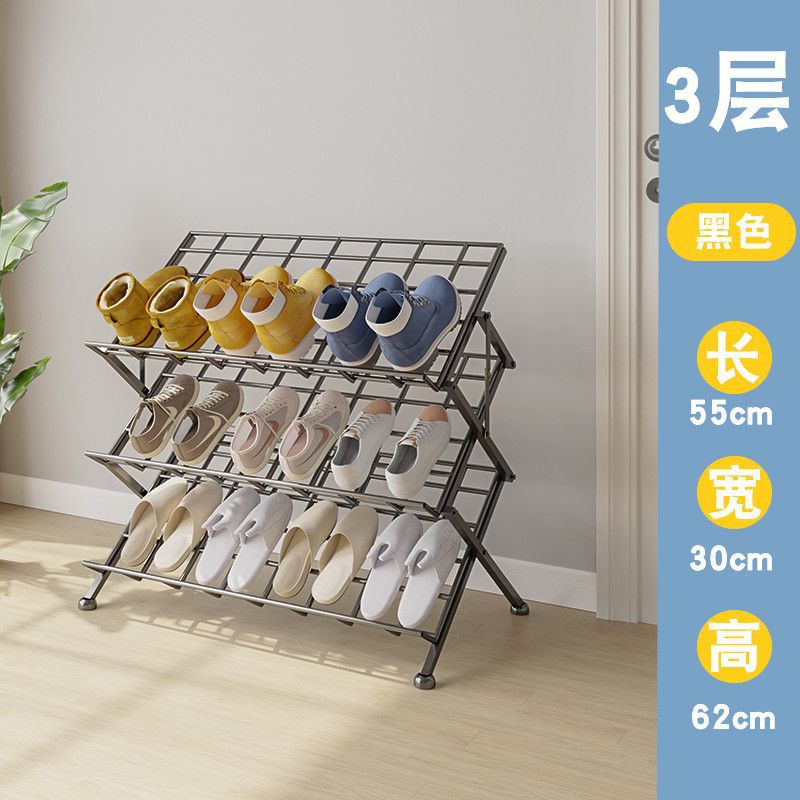 Estante de zapatos plegable sin instalación sala de estar de alquiler puerta de piso de almacenamiento de zapatos estante de almacenamiento plegable moderno simple