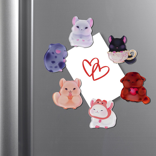 TYCT012-021 Creative Cartoon Animal Fruit Acrylic Magnetic Refrigerator Magnet Decorative Magnetic Adhesive