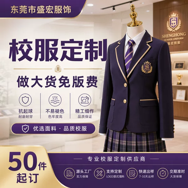 Customized school uniforms based on provided designs, sample production, minimum order of 50 pieces, small batch OEM, no mold fee, direct factory