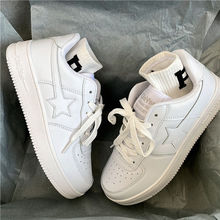 韩版小众星星滑板鞋男ulzzang情侣百搭运动休闲小白鞋2024秋季新