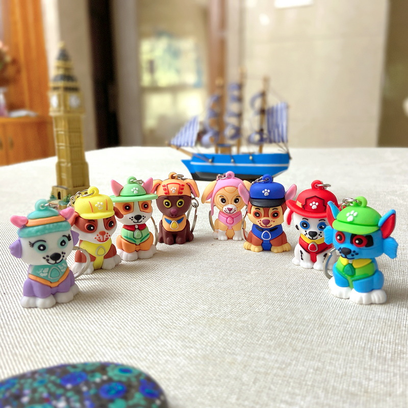 5180 # lindo clásico perro equipo muñeca llavero personalizado de goma suave cachorro colgante actividad pequeño regalo lote