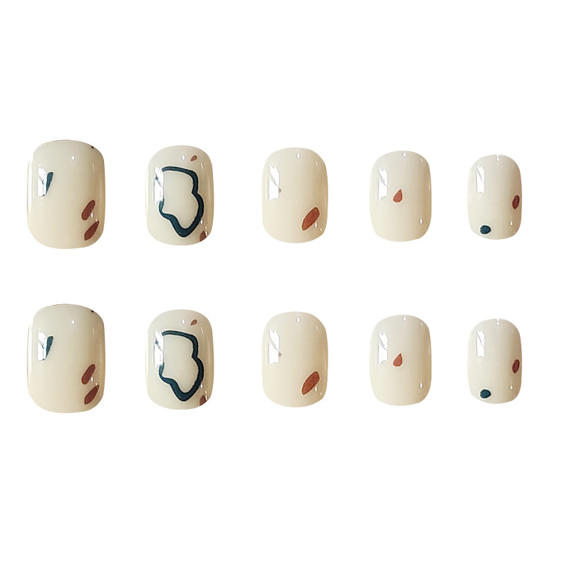 El nuevo parche de uñas lindo Tuya, color claro simple, blanco, uñas, uñas, uñas postizas desmontables, productos terminados