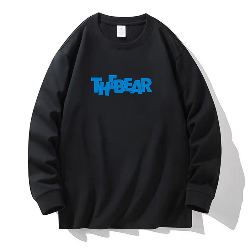 100% algodón pesado de alta calidad 230g de otoño camiseta de manga larga de cuello redondo negro camiseta de base suelta camiseta de mujer