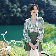 One-piece conservative swimsuit for women, covering the abdomen, slimming, small-bust steel support, 2022 fashion hot spring, foreign trade wholesale swimsuit