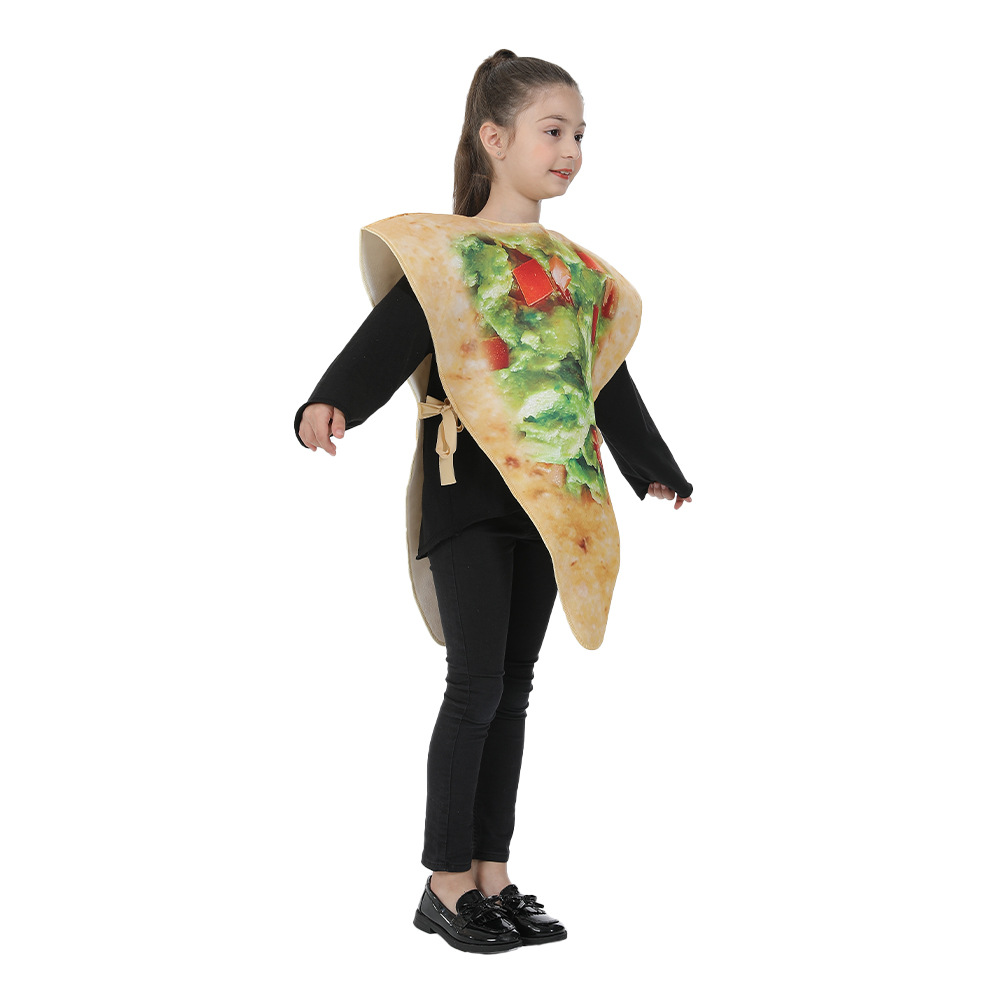 Ropa de rendimiento de alimentos de Halloween ropa de esponja compuesta ropa de rendimiento de ensalada de verduras pizza ropa de cosplay para niños