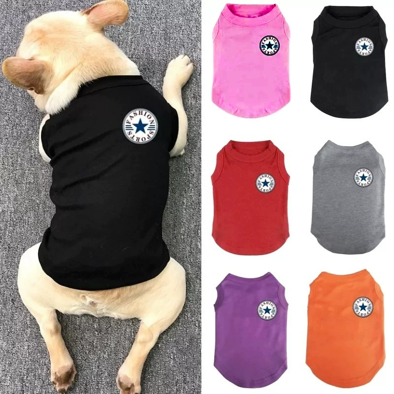 Трансграничная летняя одежда для домашних животных, жилет для собак, футболка для маленьких и средних собак, чихуахуа корги, одежда для собак Тедди, одежда из чистого хлопка