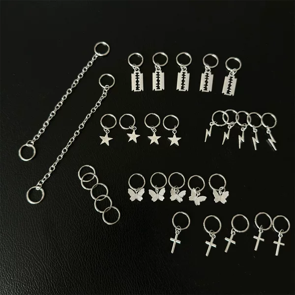 Cross-border European and American Jewelry Small Dirty Braid Hair Headwear Cross Butterfly Chain Pendant Hairpin Hair Ring Accessories for Men and Women